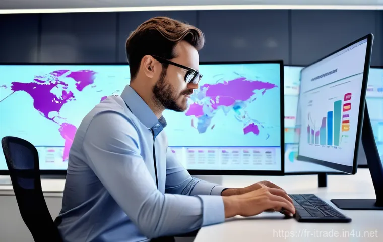 무역업무경력평가 - **Prompt: Global Logistics & Supply Chain Ecosystem**
    A wide, high-angle shot showcasing the int...