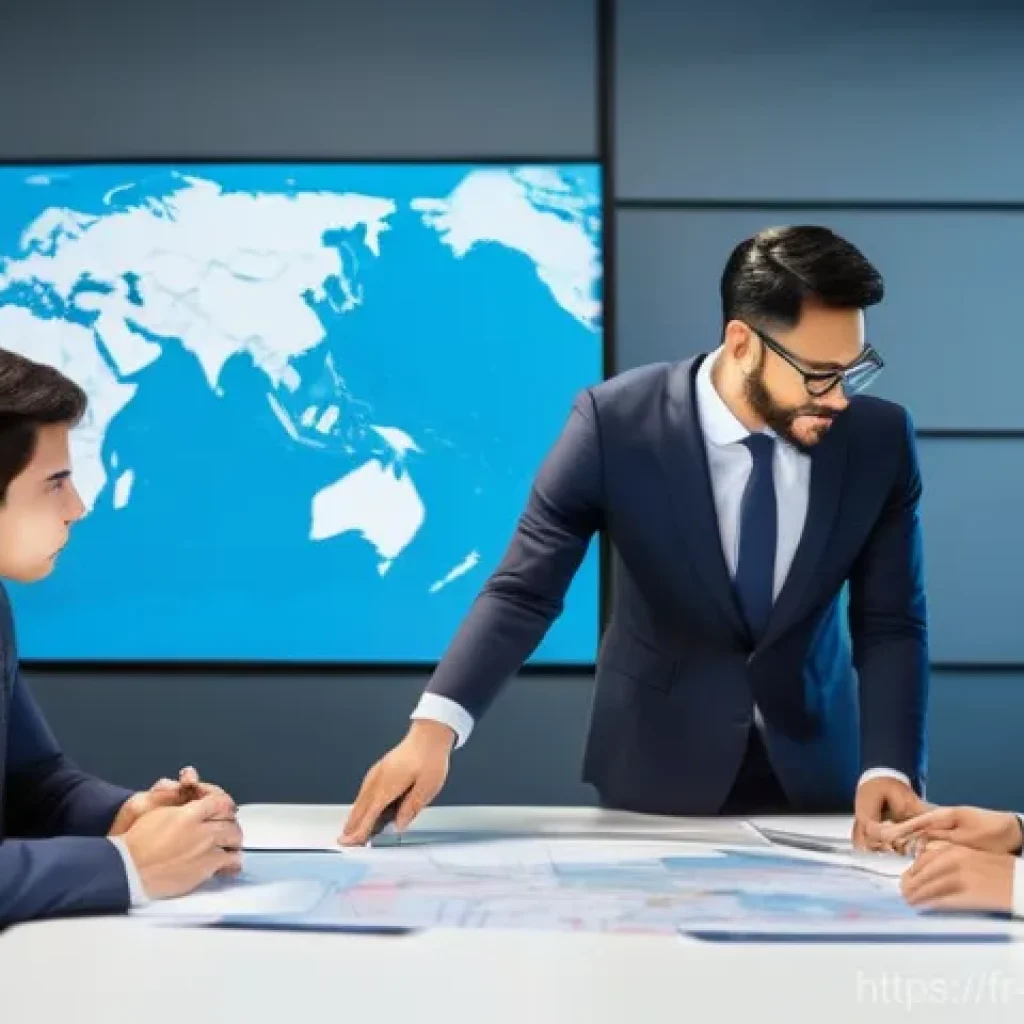 무역회사이직 - **Prompt:** A diverse group of international trade professionals, consisting of men and women of var...