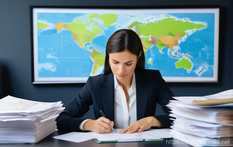 무역사무소프트웨어 - **Image Prompt: From Administrative Chaos to Digital Clarity**
    A French female entrepreneur, in ...