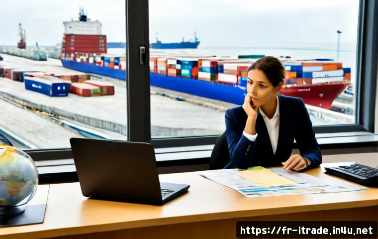 Home 17 국제무역사고대응 - Photorealistic international trade incident response scene in a modern French logistics office, a fo...